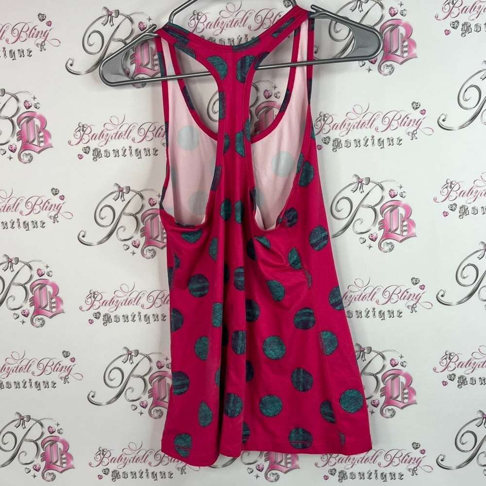 Nike tank top polka dots dotted purple Pink and Blue Polka Dot Tank Top - Picture 2 of 7